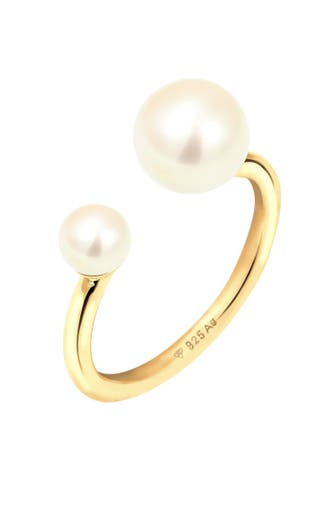 ELLI Ring Süßwasserzuchtperle Modern 925 Silber Gold