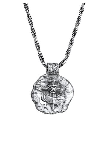 KUZZOI Kette Herren Münze Antik Kreuz 925 Silber Silber