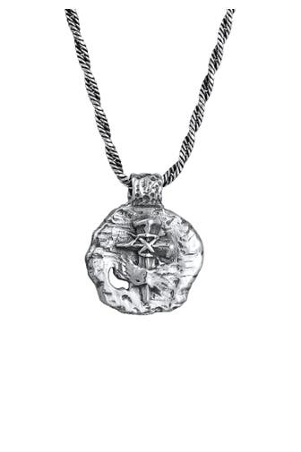 KUZZOI Kette Herren Münze Antik Kreuz 925 Silber Silber