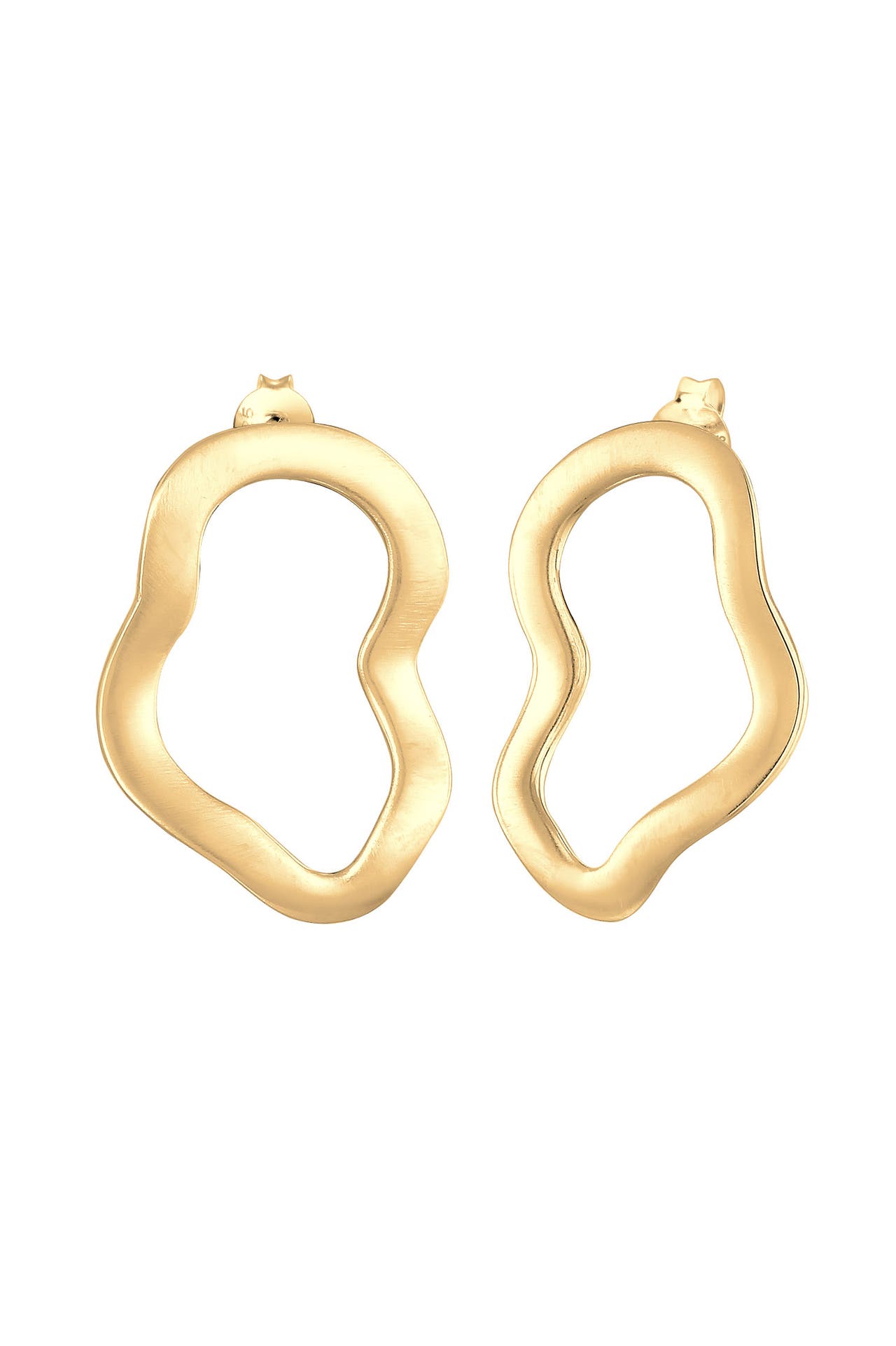 ELLI Ohrringe Hänger Organic Look Matt Basic Blogger 925 Silber Gold, Bild 1