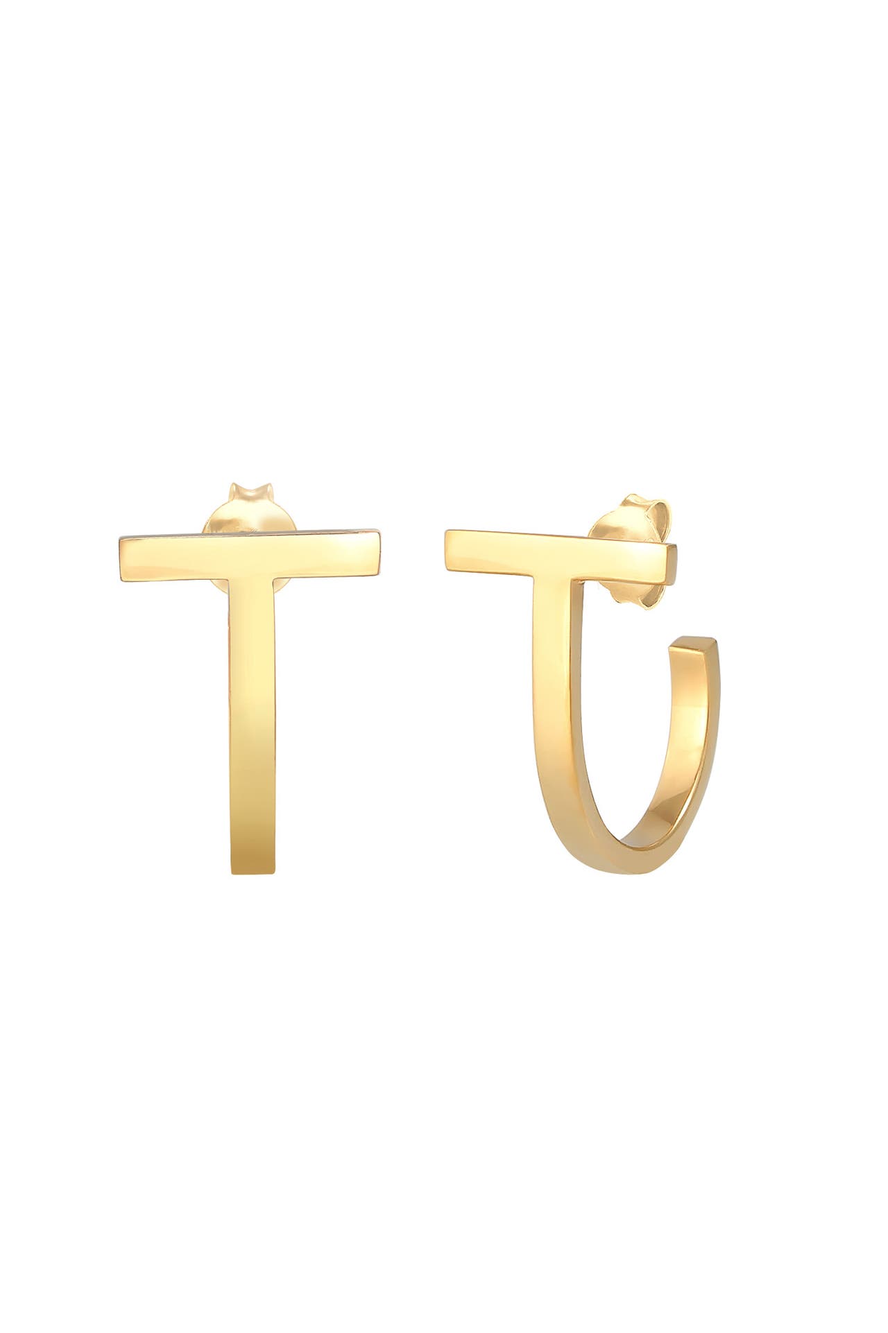 ELLI Ohrringe Creole Stab Geo Minimal 925 Silber Gold, Bild 1