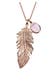 Kette Feder Quarz Rose 925 Sterling Silber Rosegold Rosa