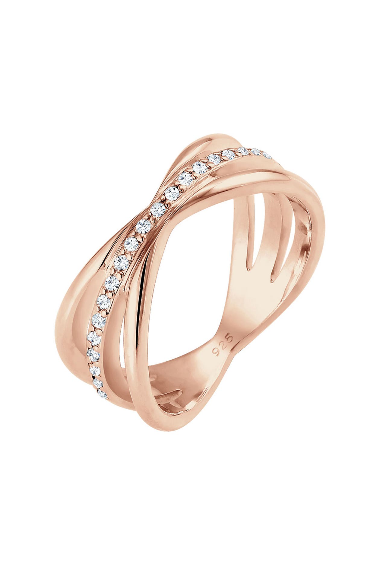 ELLI PREMIUM Ring Wickelring Blogger Kristalle 925 Silber Rosegold, Bild 1
