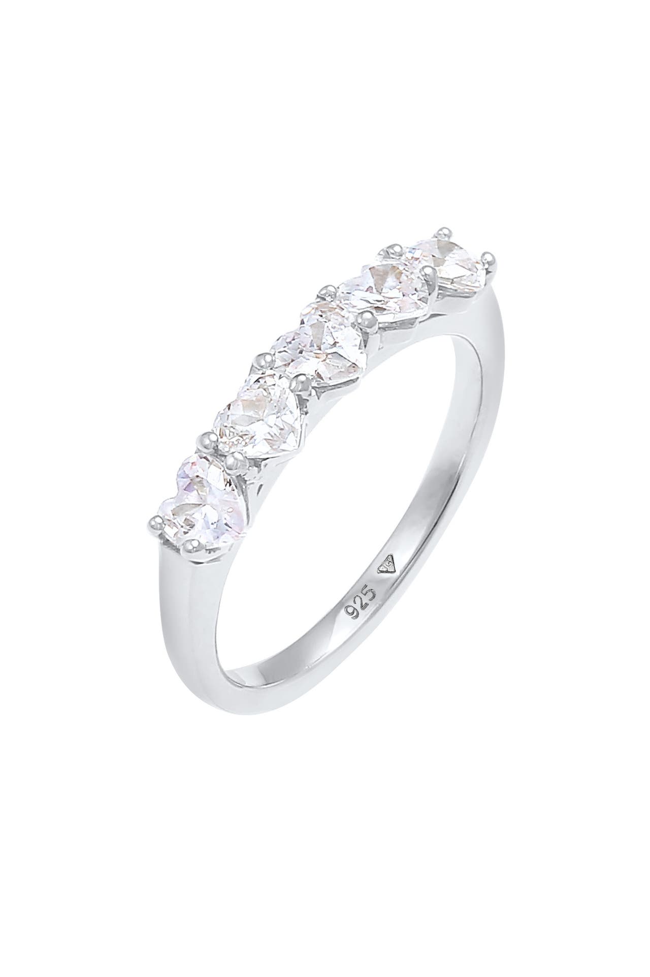 ELLI Ring Herz Zirkonia Memoire Verlobung 925 Silber Silber, Bild 1