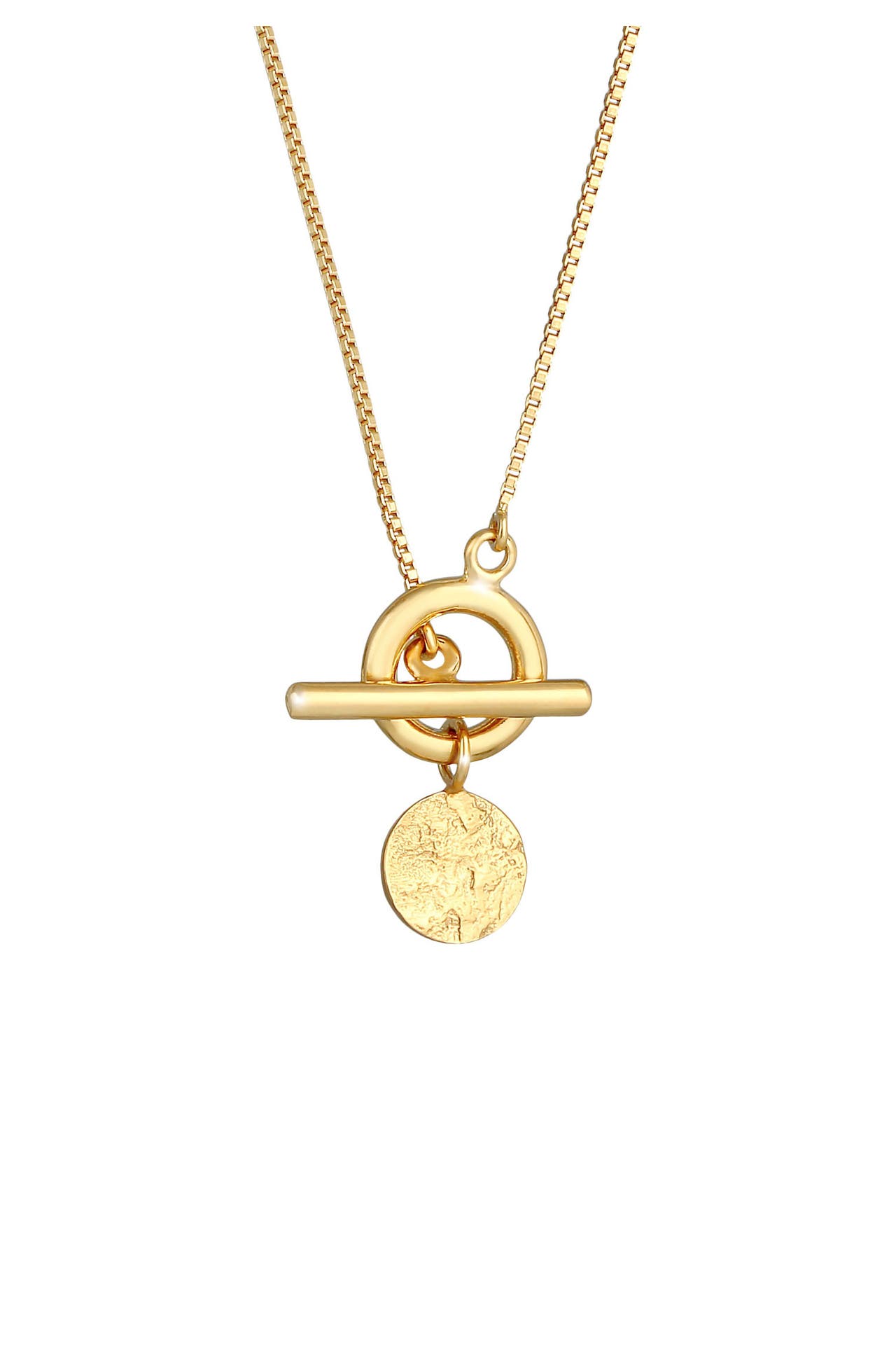 ELLI Kette Venezianer Plättchen T-Bar Verschluss 925 Silber Gold, Bild 1