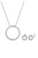 Schmuckset Set Kreis Weiß 925 Sterling Silber, mit Kristallen von Swarovski® Silber