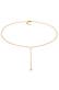 Kette Choker Y-kette Solitär Rosa Quarz Rund 925 Silber Gold