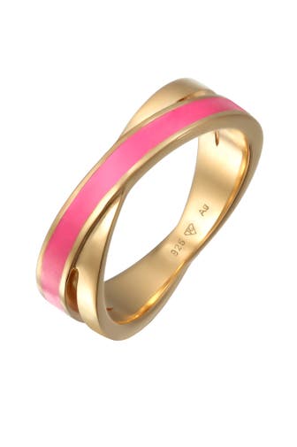 ELLI Ring Wickelring Emaille 925 Silber Pink