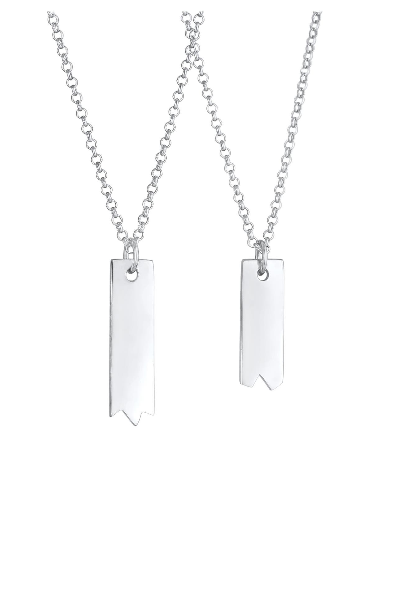 ELLI Kette Barren Partner Freundschaft Set (2 tlg) 925 Silber Silber, Bild 1