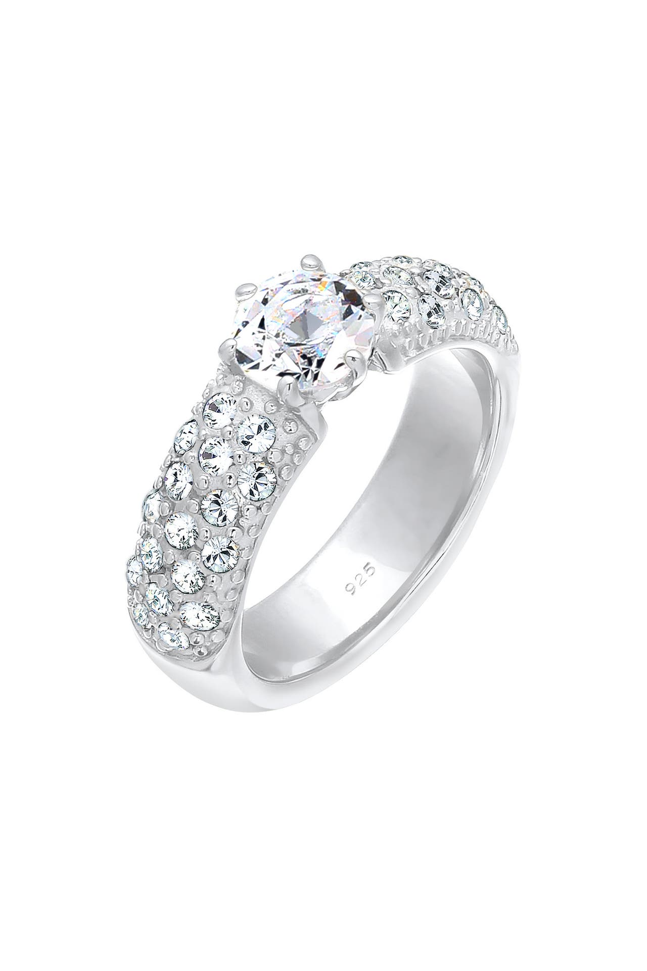 ELLI PREMIUM Ring Weiß 925 Sterling Silber, mit Kristallen von Swarovski® Silber, Bild 1
