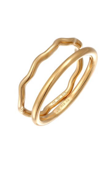 ELLI Ring Stapelringe 2er Set Bandringe 925 Silber Gold