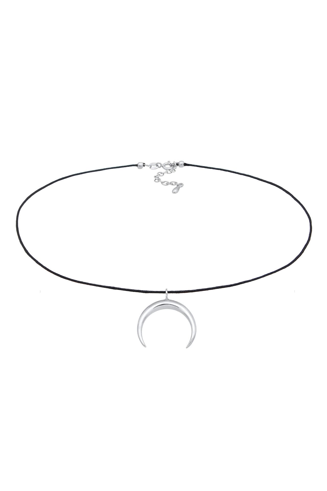 ELLI Kette Choker Nylon Halbmond Sichel 925 Silber Silber, Bild 1