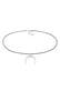 Kette Choker Nylon Halbmond Sichel 925 Silber Silber
