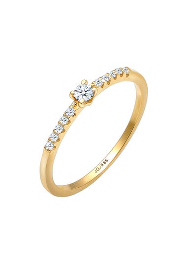 ELLI DIAMONDS Ring Microsetting Diamant (0.11 ct.) 585er Gelbgold Gold
