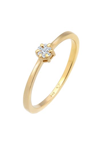 ELLI DIAMONDS Ring Diamant Brillantschliff (0.045ct) Schmuck Geschenk 585 Gelbgold Gold
