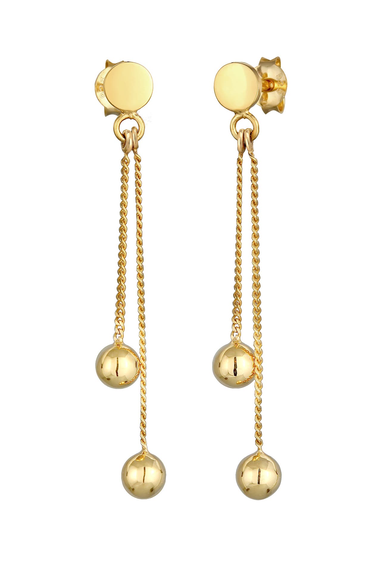 ELLI Ohrringe Stecker Plättchen Kugel Kette Geo Style 925 Silber Gold, Bild 1