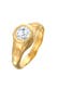 Ring Siegelring Zirkonia Organic Design 925 Silber Gold