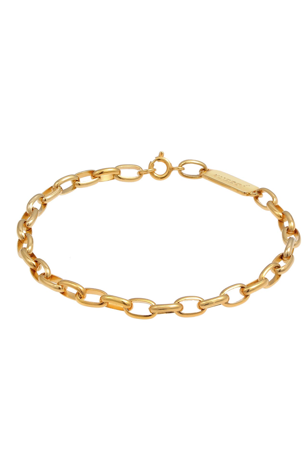 KUZZOI Armband Herren Gliederkette Oval Basic 925 Silber Gold, Bild 1