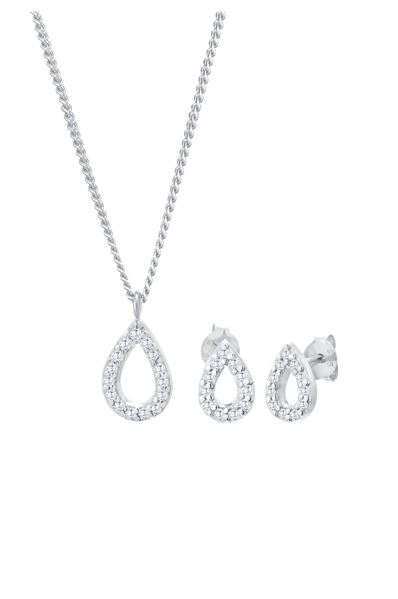 ELLI Schmuckset Tropfen Zirkonia Elegant 925 Silber Silber, Bild 1