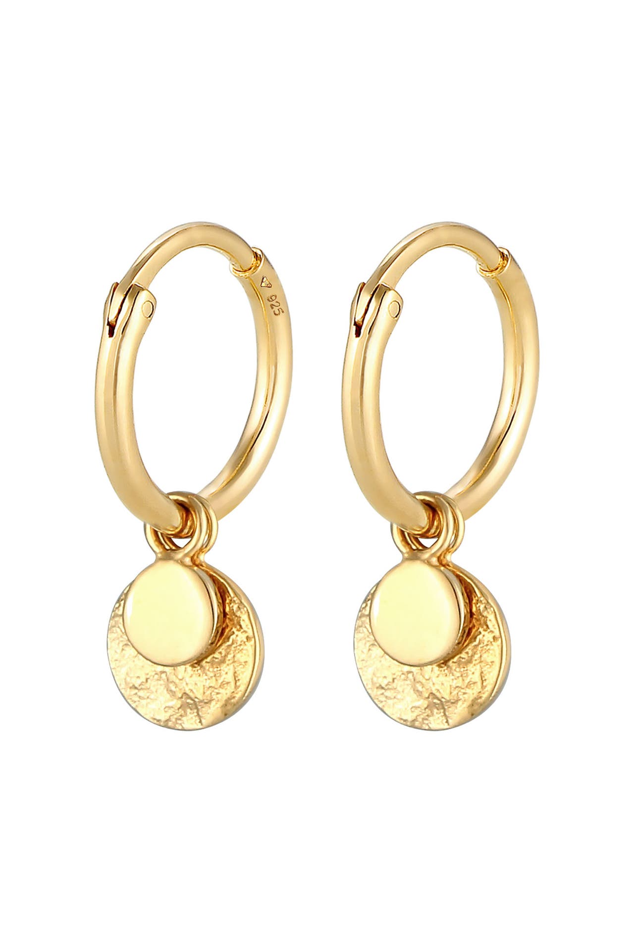 ELLI Ohrringe Creolen Ohrhänger Plättchen Vintage Silber 925 Gold, Bild 1