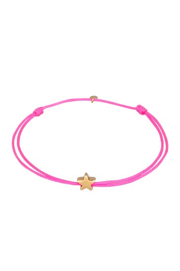 ELLI Armband Stern Astro Textilband 925 Silber Pink