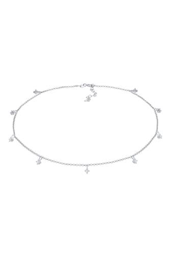 ELLI Kette Choker Solitär Zirkonia Elegant 925er Silber Silber