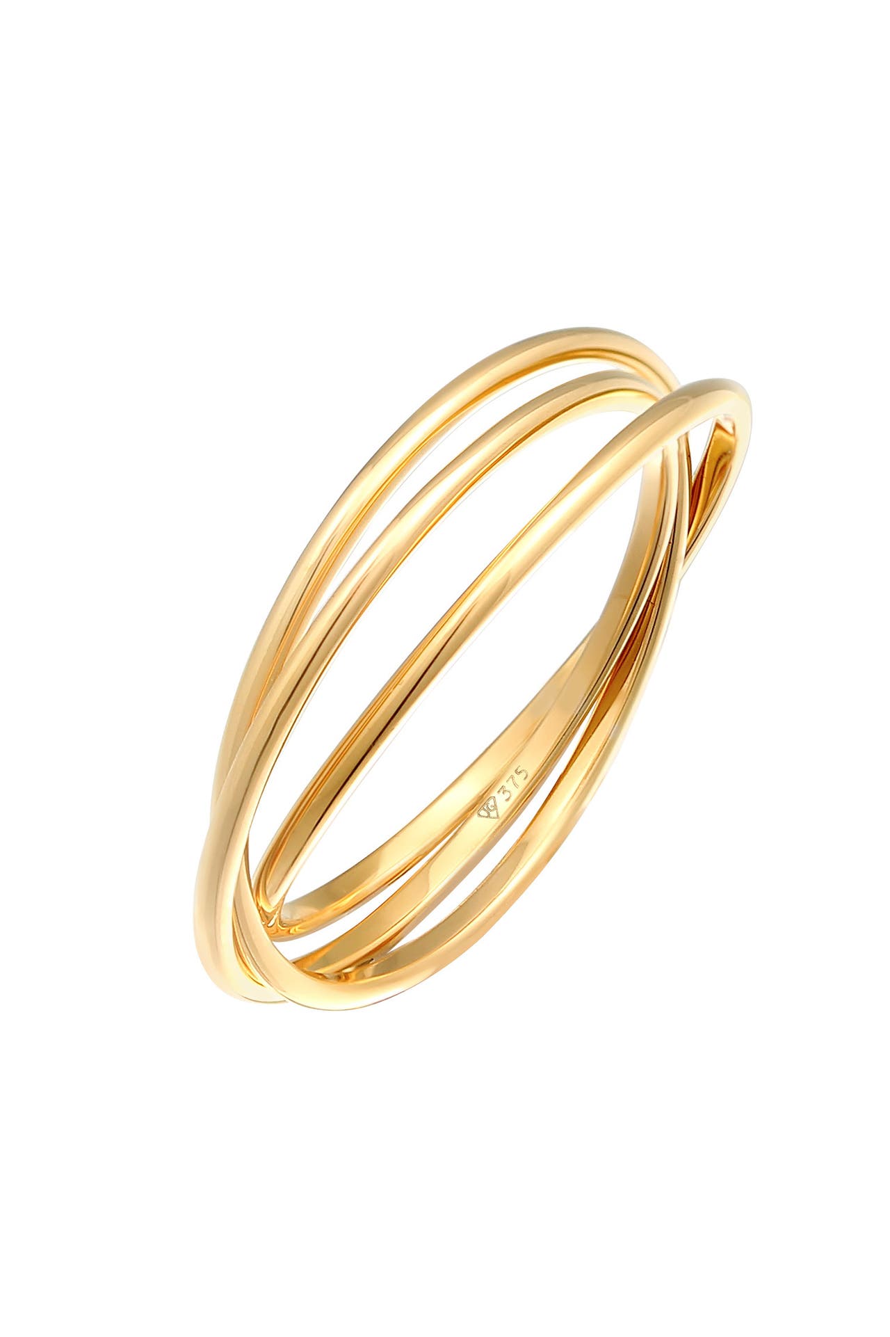ELLI PREMIUM Ring Wickelring Trio Basic 375 Gelbgold Gold, Bild 1