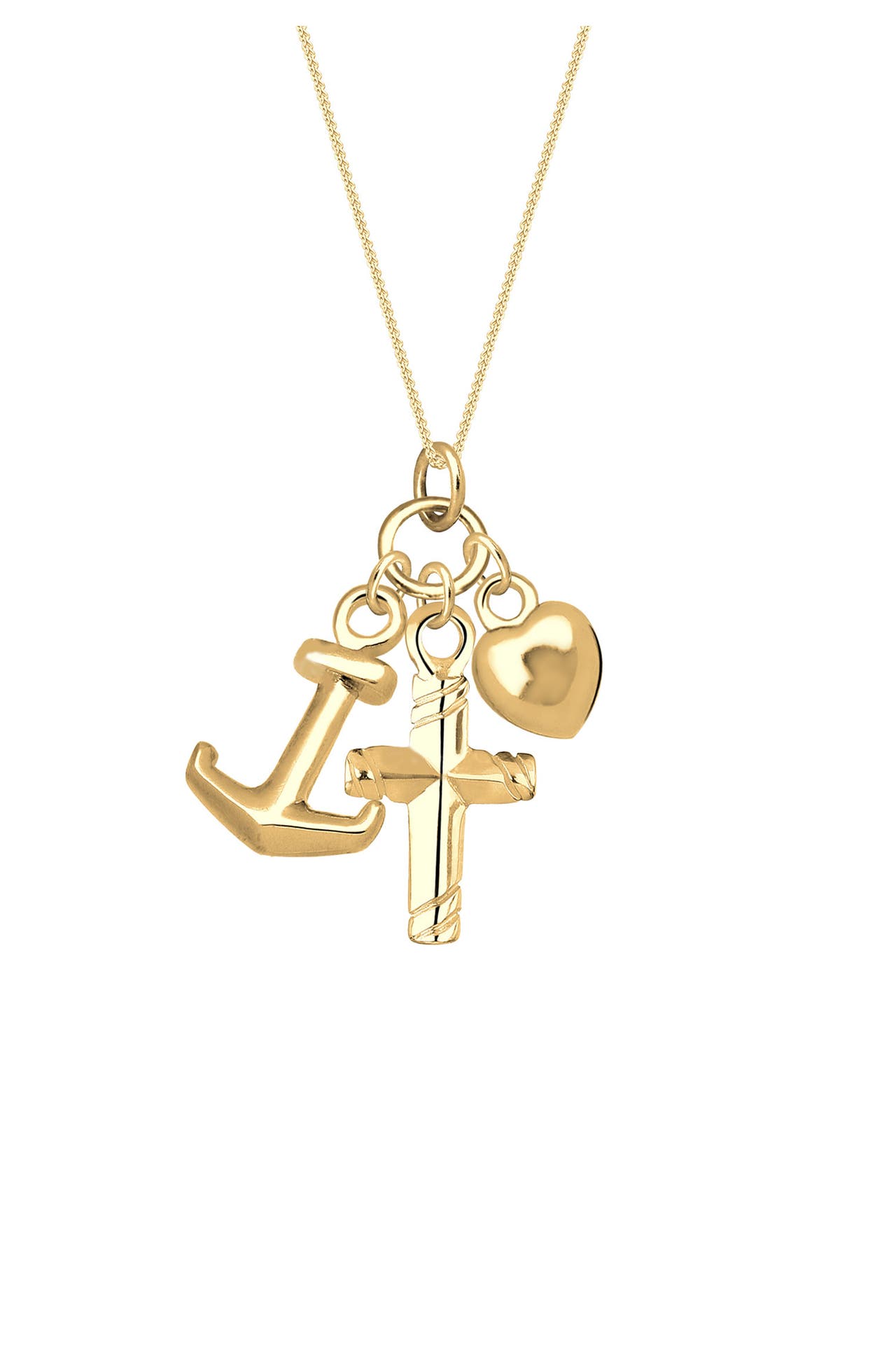 ELLI Kette Kreuz Herz Anker Glaube Liebe 925 Silber Gold, Bild 1