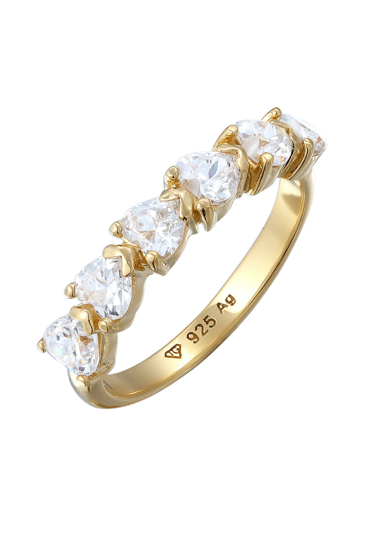 ELLI Ring Herz Zirkonia Weiß 925 Sterling Silber Gold, Bild 1