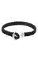 Armband Lederarmband mit Anker 925 Sterling Silber Schwarz