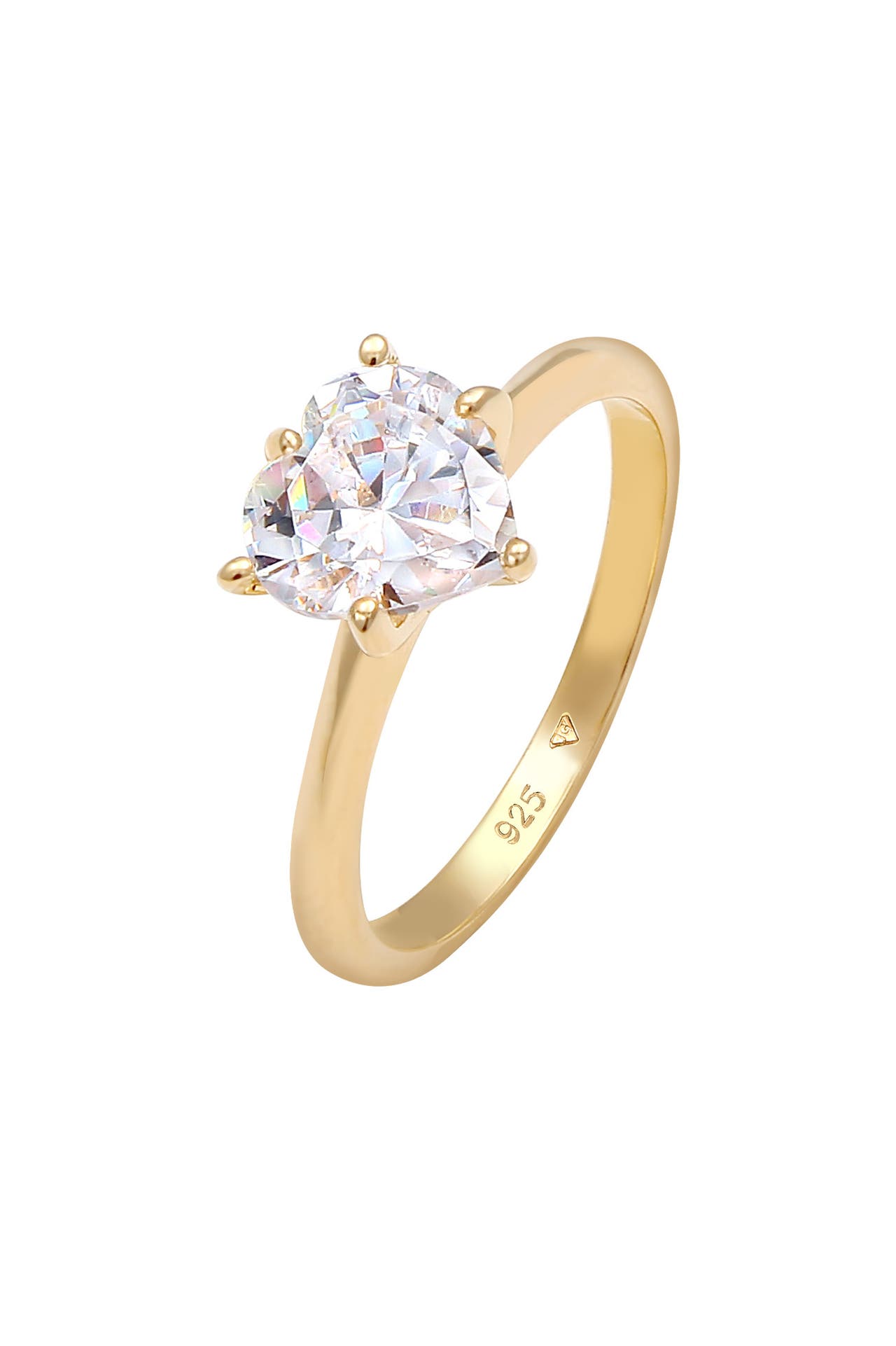 ELLI Ring Herz Zirkonia Verlobungsring Solitär 925 Silber, Bild 1