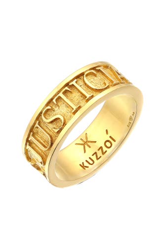 KUZZOI Ring Herren Bandring Schriftzug 925 Silber Gold