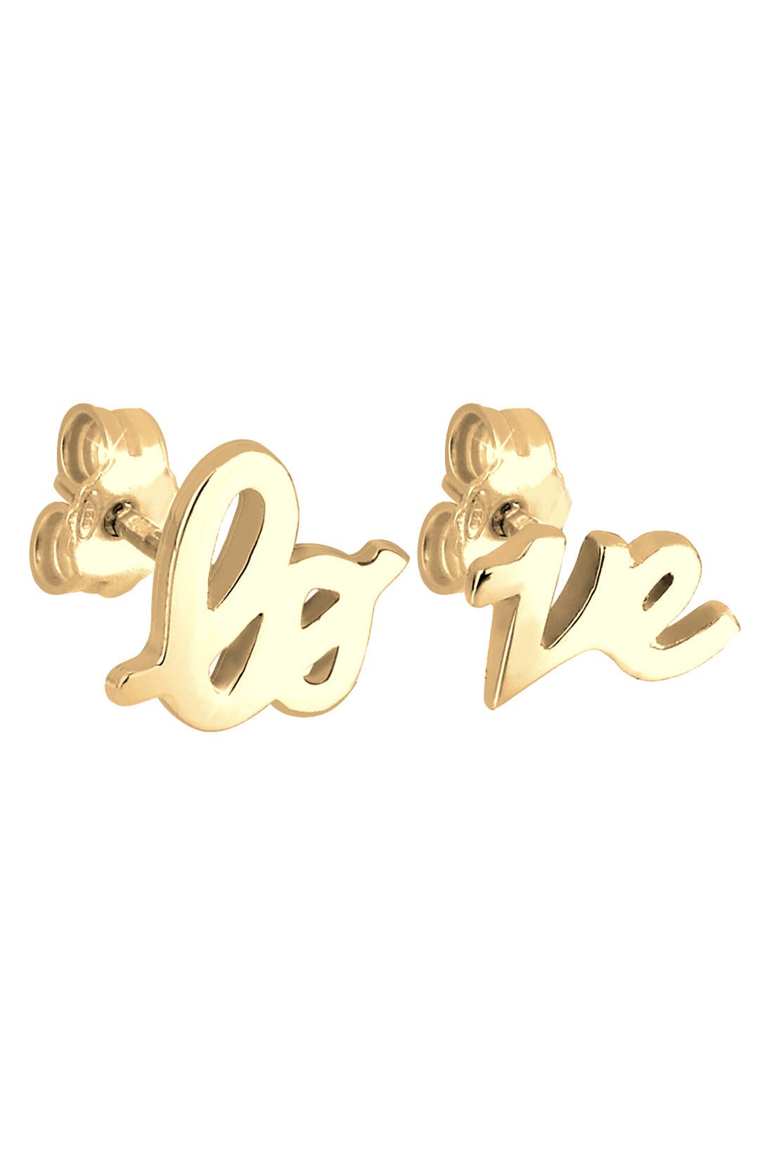 ELLI Ohrringe Love Statement Schriftzug Liebe Silber vergoldet Gold, Bild 1