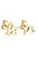 Ohrringe Love Statement Schriftzug Liebe Silber vergoldet Gold