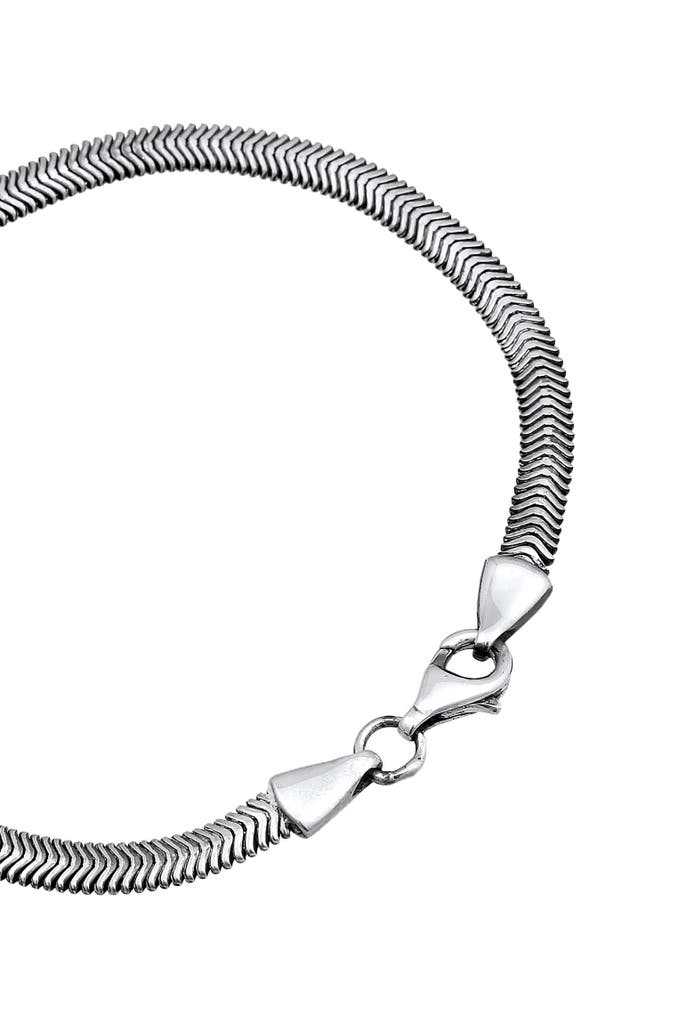 925 KUZZOI kaufen Flach Outletcity günstig » - Fischgräte Silber Armband Schlangenkette | online Elegant