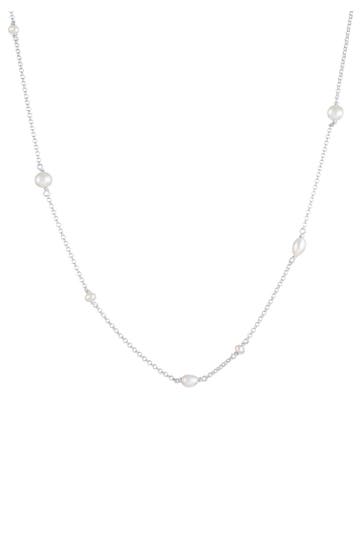 ELLI Kette Süßwasserzuchtperlen 925 Sterling Silber Silber
