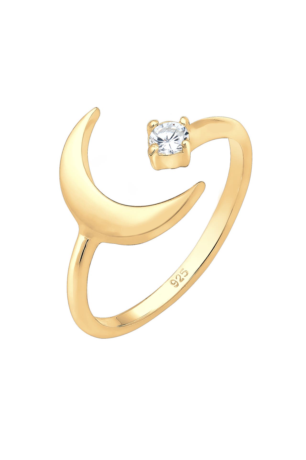 ELLI Ring Halbmond Zirkonia Weiß 925 Sterling Silber, Bild 1