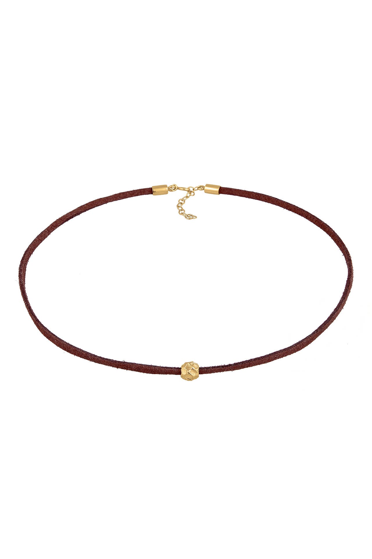 ELLI Kette Choker Velour Leder Bead Trend 925 Silber Gold, Bild 1