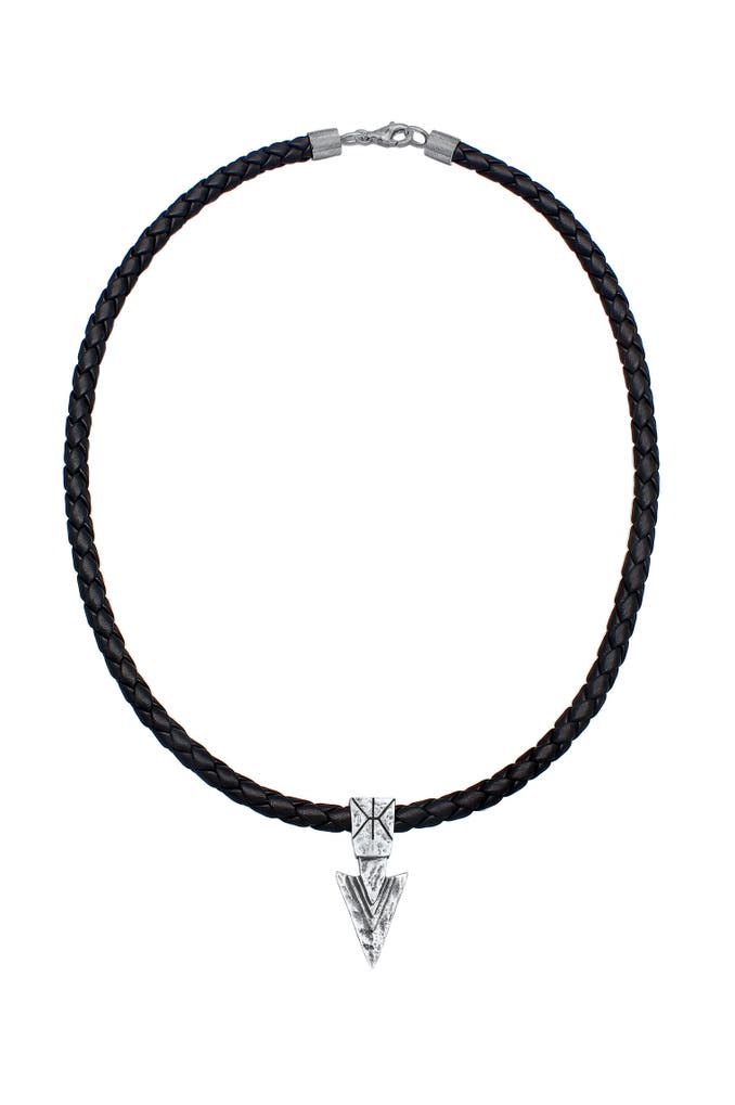online Herren » Lederkette 925 - KUZZOI Arrow günstig Oxidiert | Pfeil Silber Outletcity kaufen Halskette