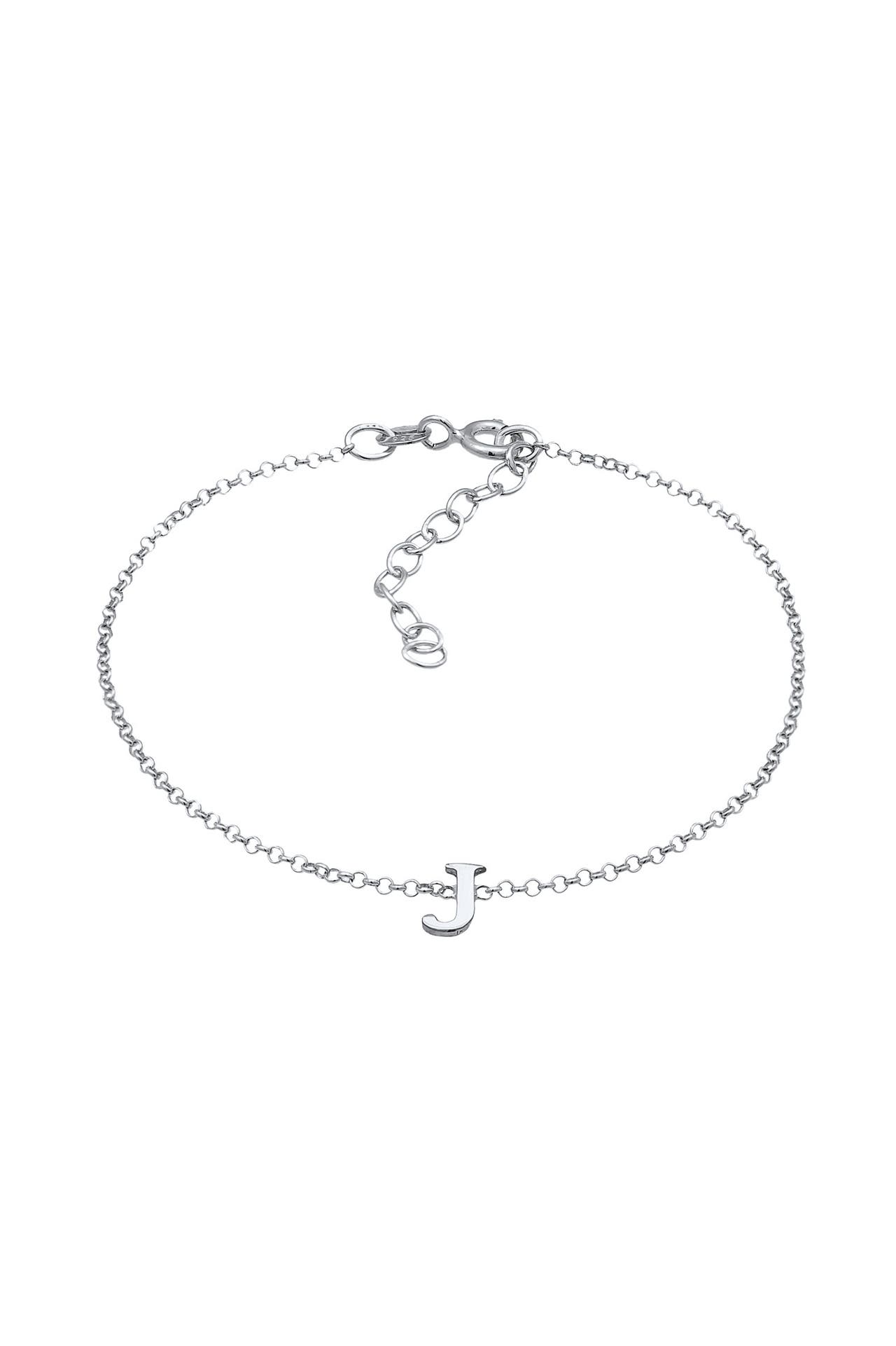 ELLI Armband Buchstaben Initialen Anhänger J 925 Silber Silber, Bild 1