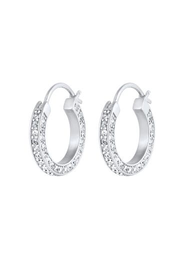 ELLI PREMIUM Ohrringe Creolen 925 Silber, mit Kristallen von Swarovski® Silber