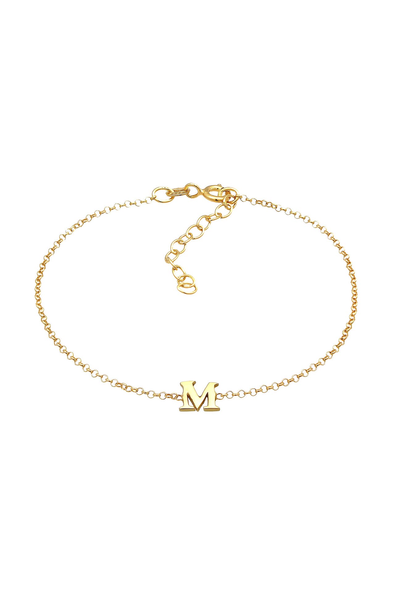 ELLI Armband Buchstaben Initialen Anhänger M 925 Silber Gold, Bild 1