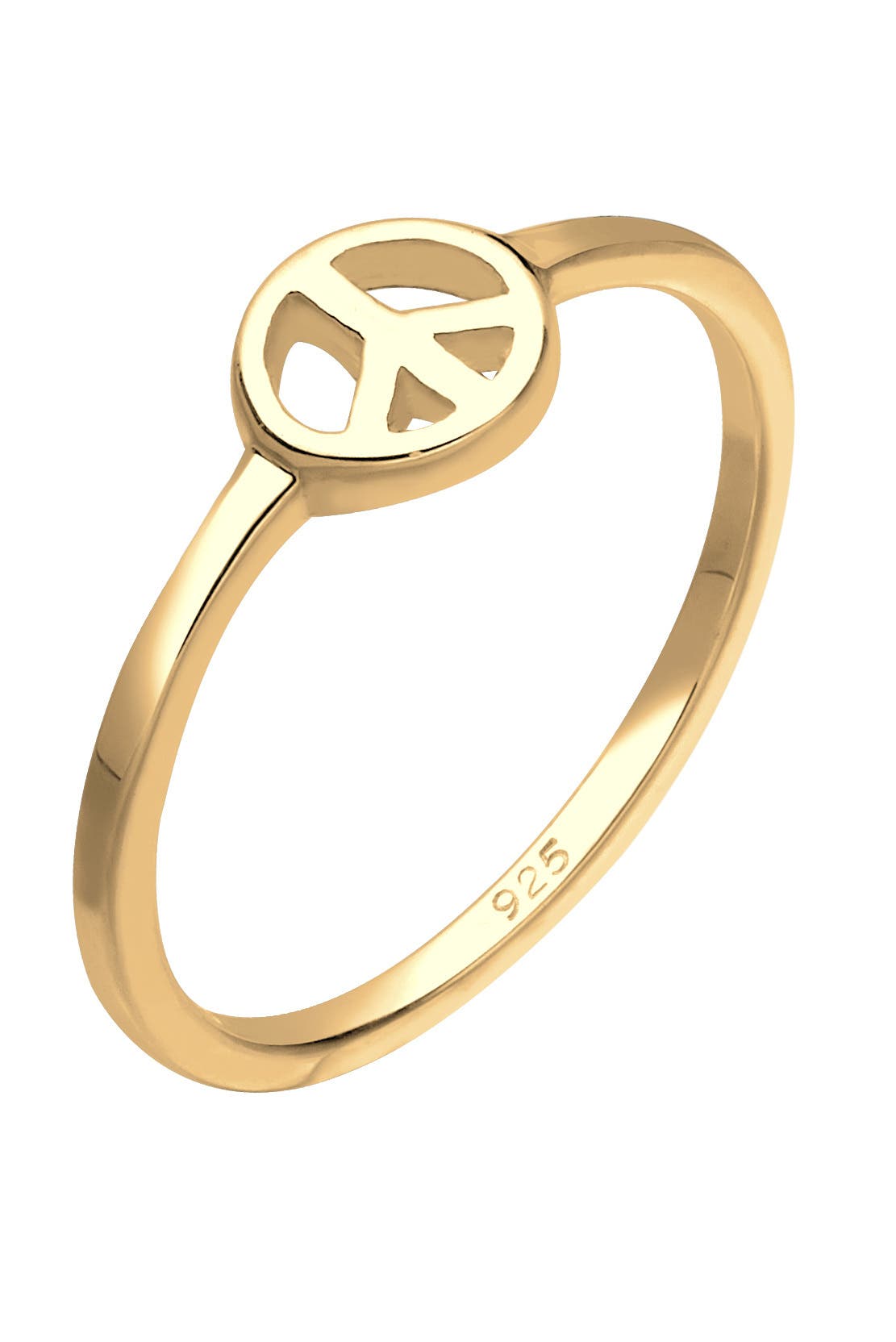 ELLI Ring Peace Frieden Symbol 925 Sterling Silber Gold, Bild 1