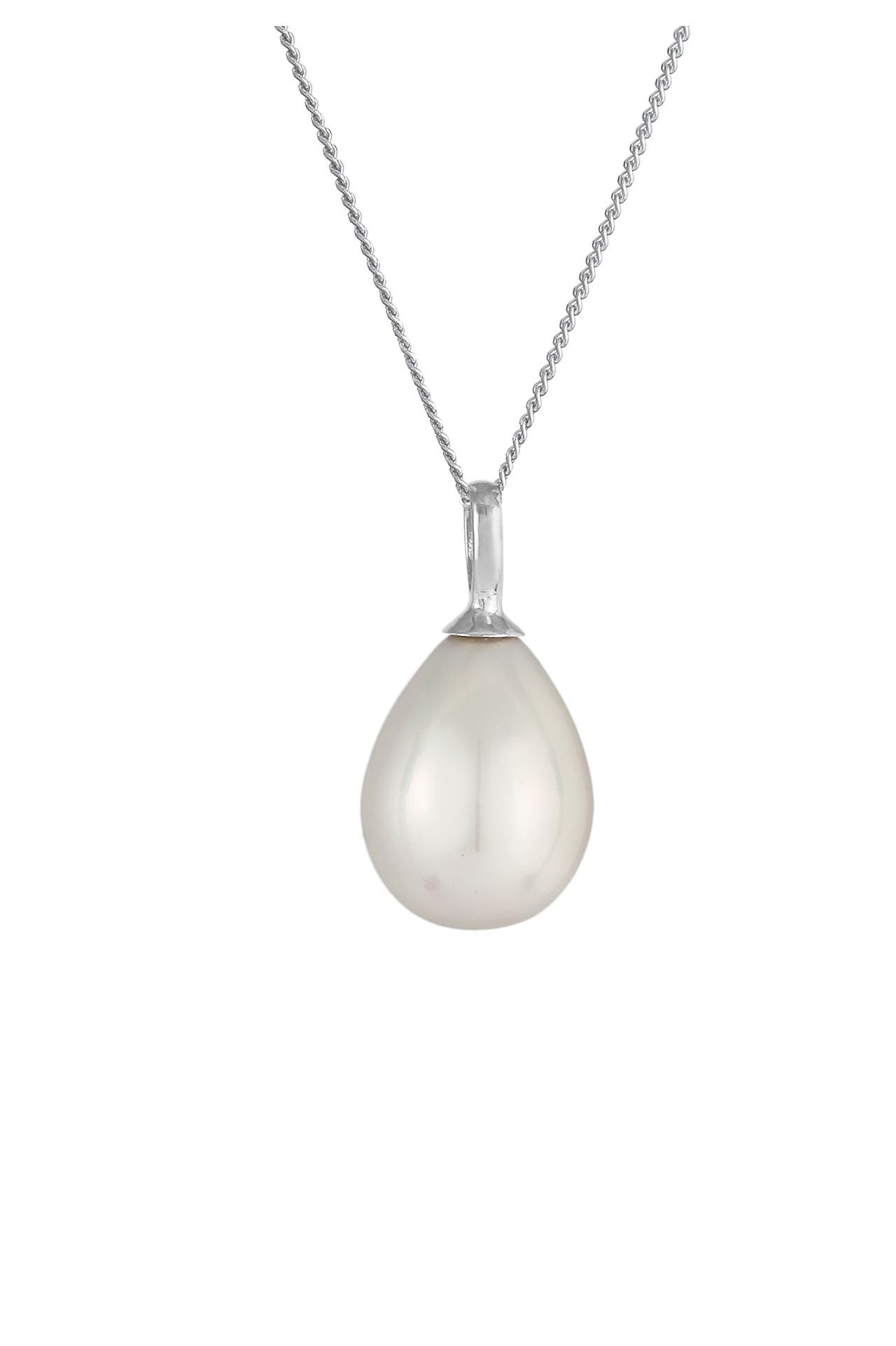 NENALINA Kette Muschelkernperle Tropfen Klassik 925 Silber Silber, Bild 1