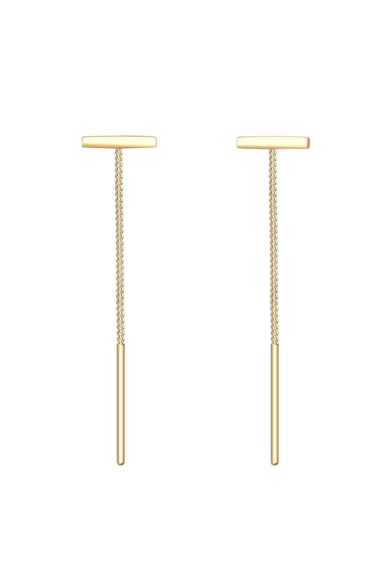 ELLI Ohrringe Durchzieher Kette Geo Trend Stift Schmuck Geschenk 925 Silber Gold, Bild 1