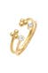 Ring Kugel Elegant Offen Ring Set 925 Silber, mit Kristallen von Swarovski® Gold