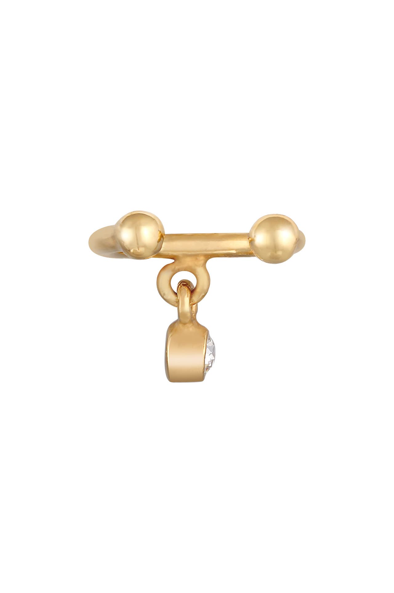 ELLI Ohrringe Earcuff Kugel Elegant 925 Silber, mit Kristallen von Swarovski® Gold, Bild 1