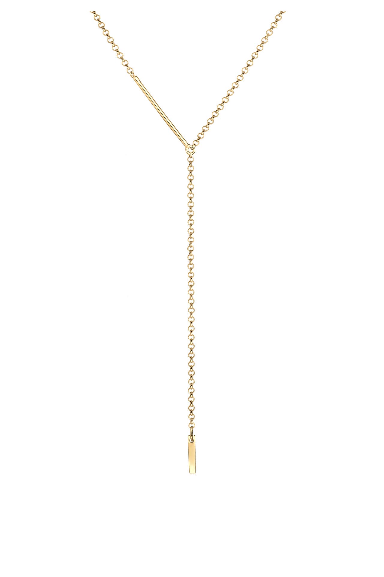 ELLI Kette Erbskette Y-Kette Geo Design Rechteck 925 Silber Gold, Bild 1