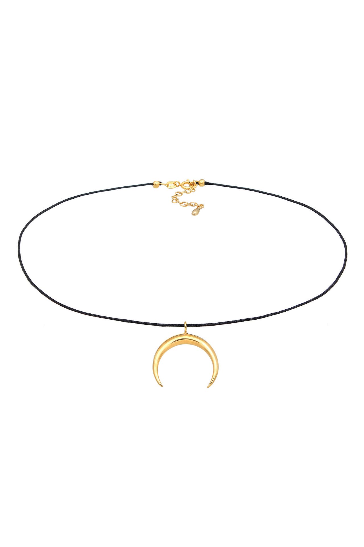 ELLI Kette Choker Nylon Halbmond Sichel 925 Silber Gold, Bild 1