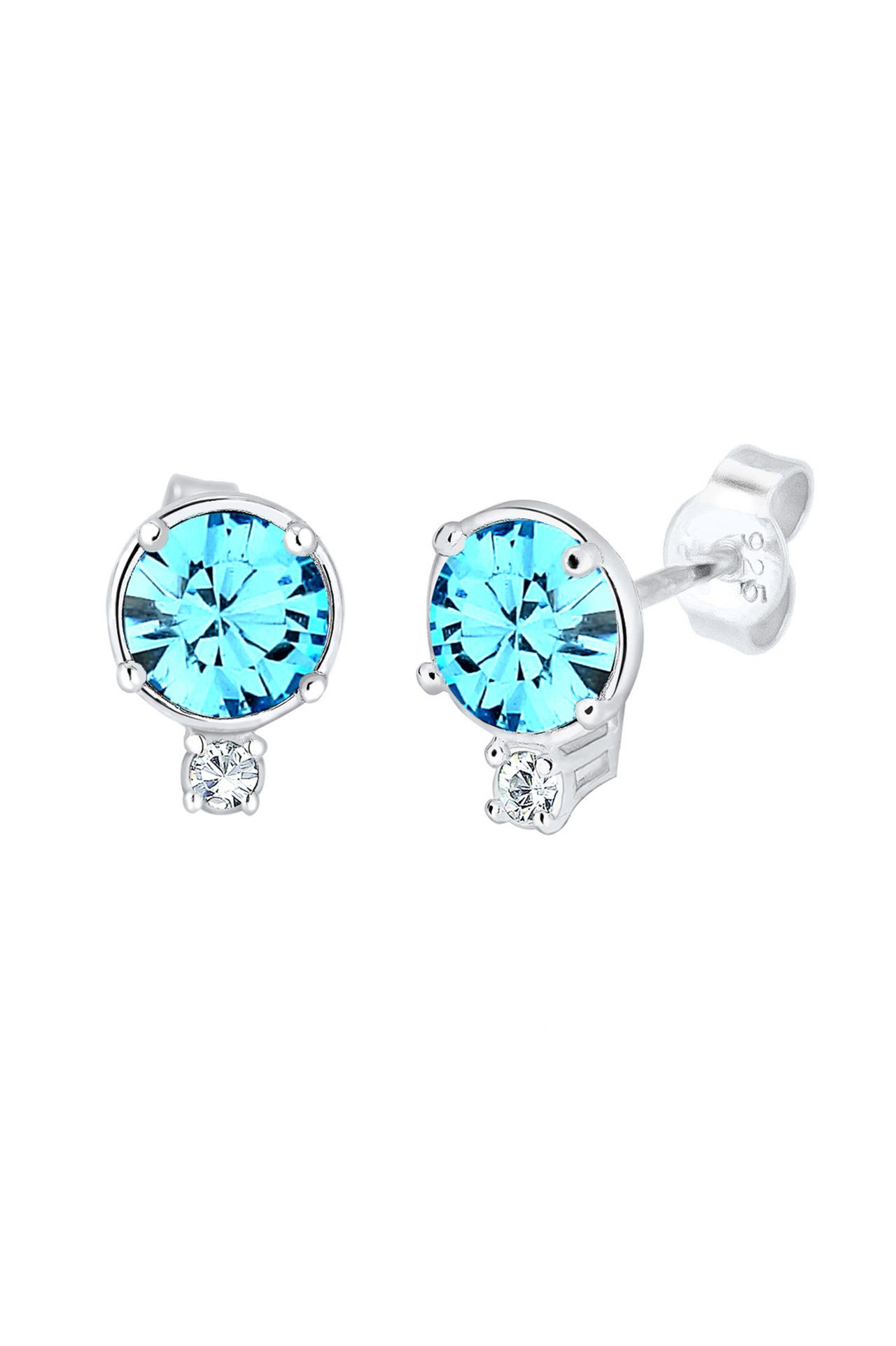 ELLI Ohrringe Basic Glamour Kristalle Silber Hellblau, Bild 1